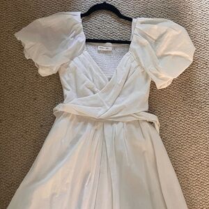 Small white puff sleeve dress